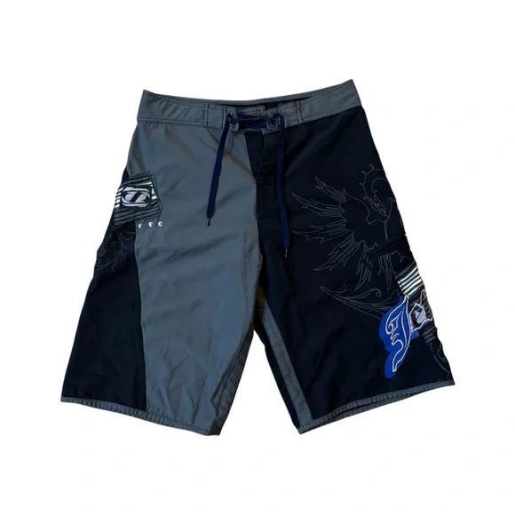 Jetpilot Board Shorts Mens 30 Green Big Logo Swim Trunks Surf - Main Image